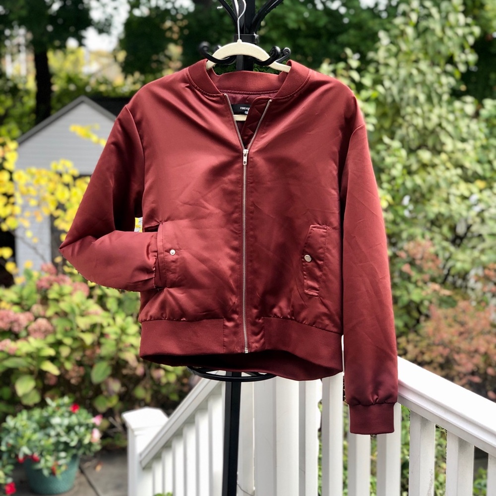 Forever21 Satin Bomber Jacket - Picture 13 of 13